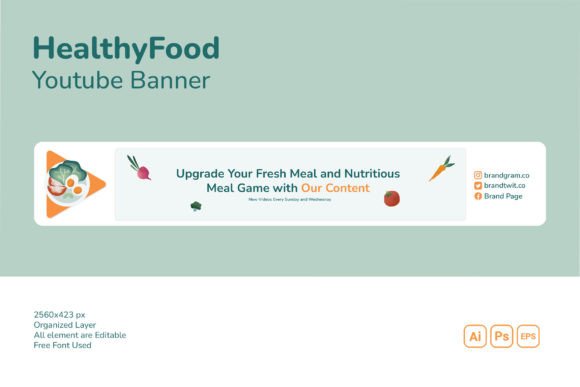 Design a Healthy Food YouTube Banner That Captures Attention