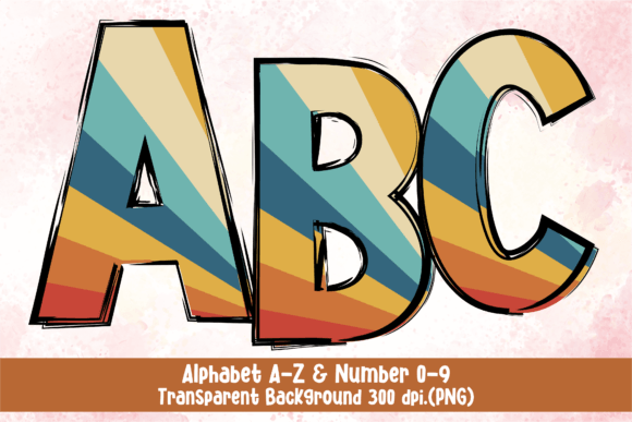 Groovy Color Doodle Fonts and Number PNG: Your Playful Design Toolkit
