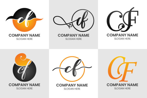 Initial Letter C F Logo Set: A Modern Monogram for Brand Builders