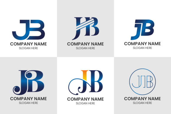 Initial Letter J B Logo Set: A Modern Design Asset for Brand Identity