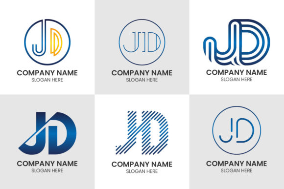 Initial Letter J D Logo Set: Modern Business Typography