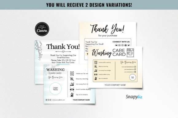 Minimalist Editable Clothing Care Card: Elevate Your Brand