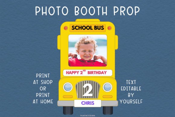 School Bus Photo Booth Prop Frame Kid: Capture Back-to-School Memories